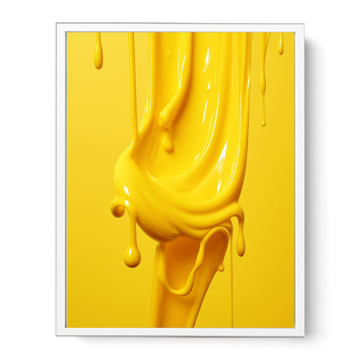 Yellow Art Dripping Color Painting