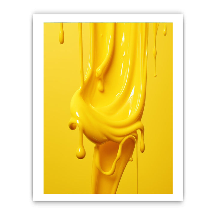 Yellow Art Dripping Color Painting