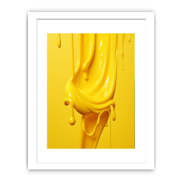 Yellow Art Dripping Color Painting