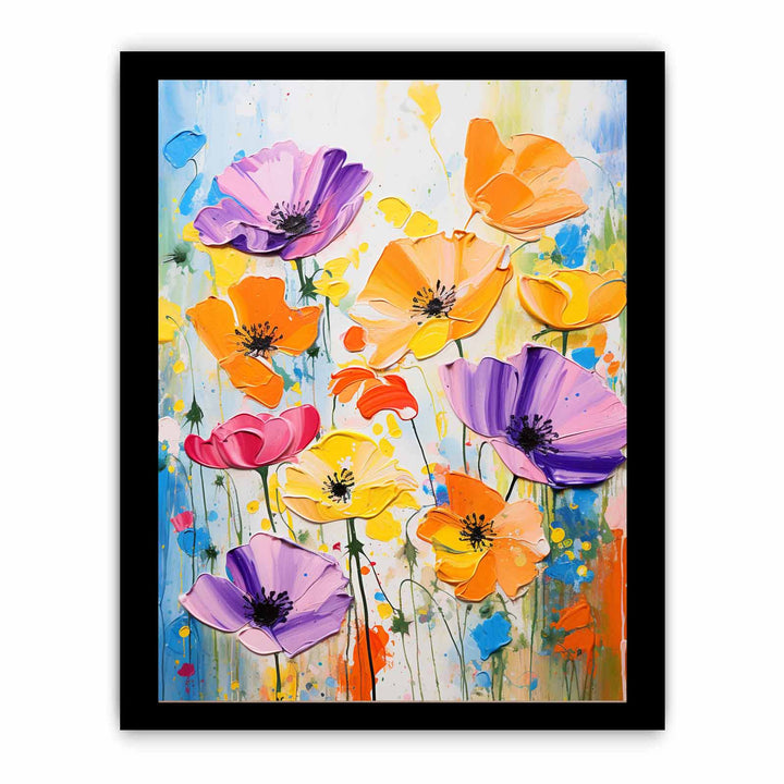 Flower Art Dripping Color Painting