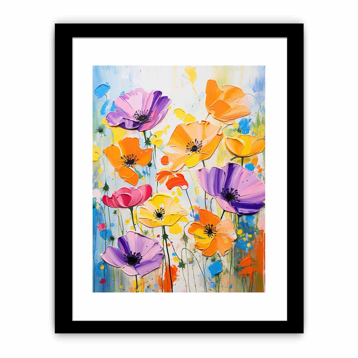 Flower Art Dripping Color Painting