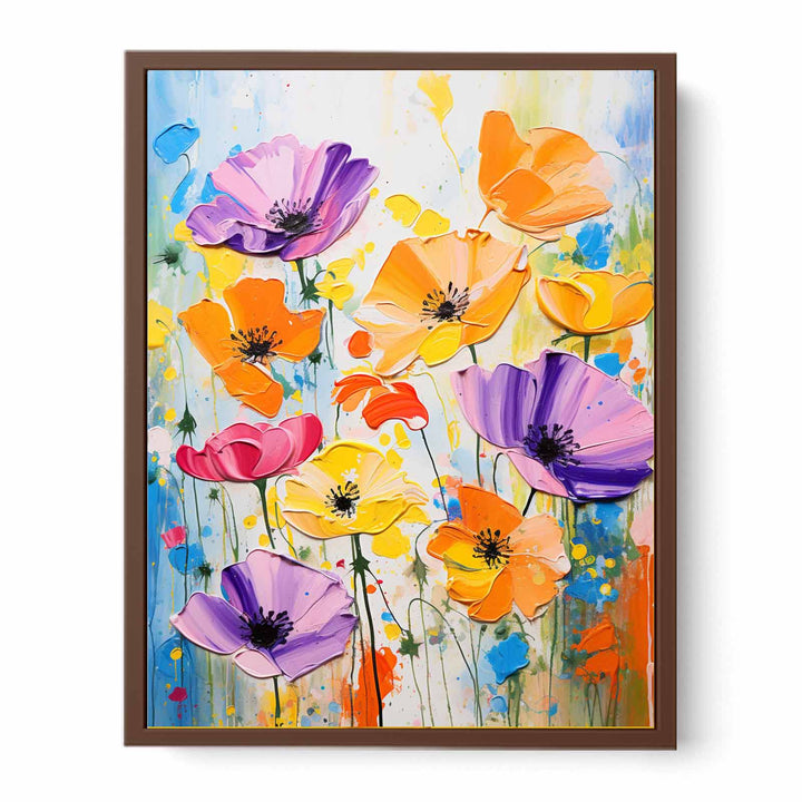 Flower Art Dripping Color Painting