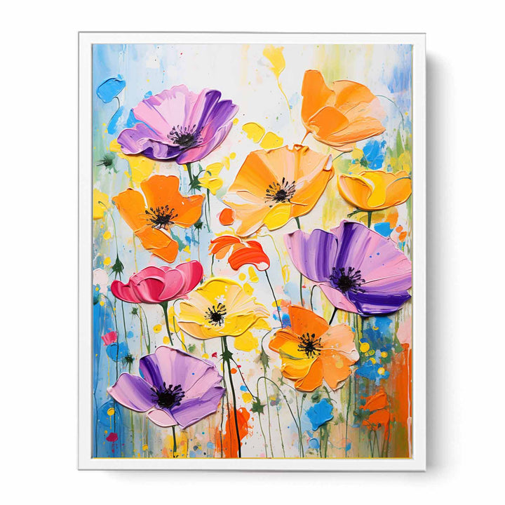 Flower Art Dripping Color Painting