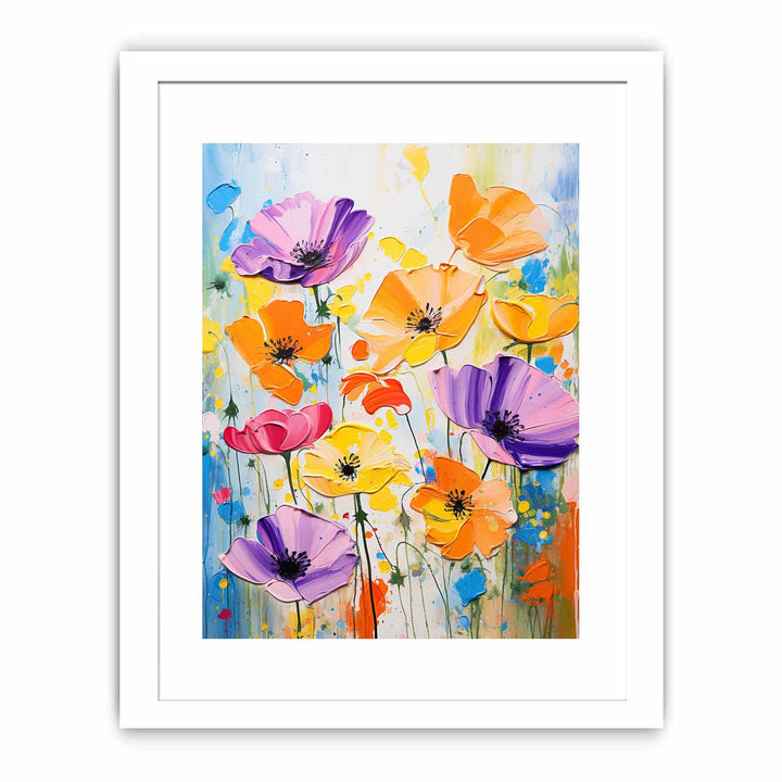 Flower Art Dripping Color Painting