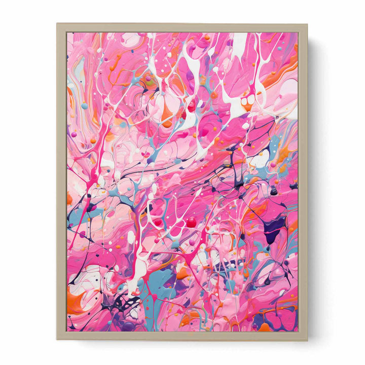 Pink Dripping Color Painting