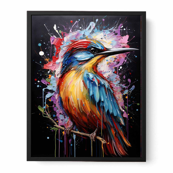 Bird Art Dripping Color Painting