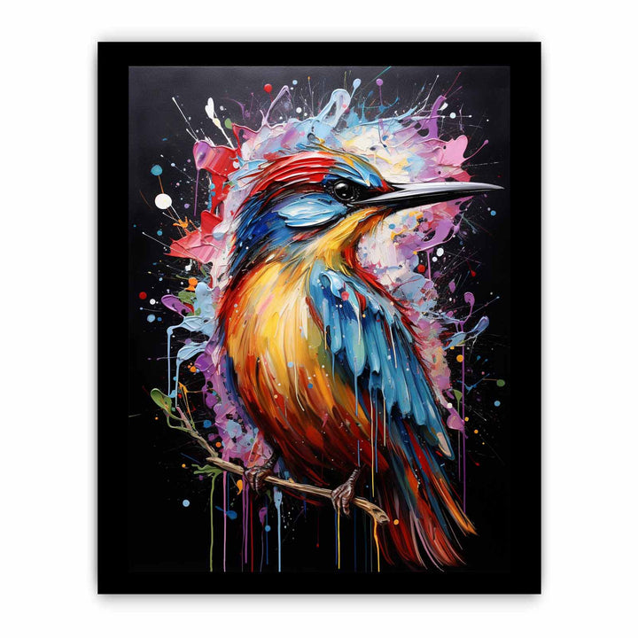 Bird Art Dripping Color Painting