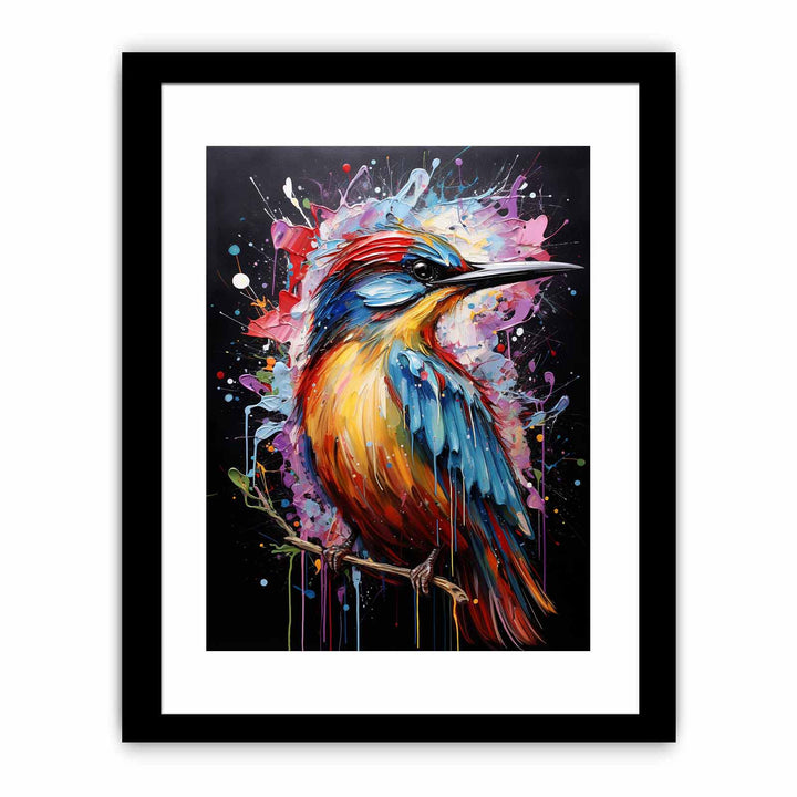 Bird Art Dripping Color Painting