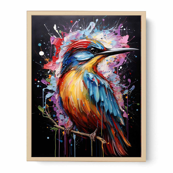 Bird Art Dripping Color Painting