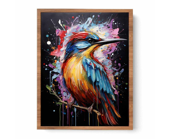 Bird Art Dripping Color Painting