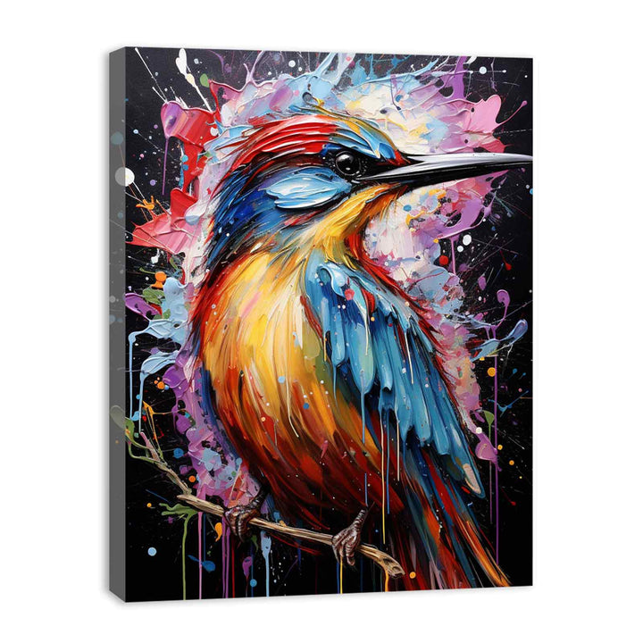 Bird Art Dripping Color Painting