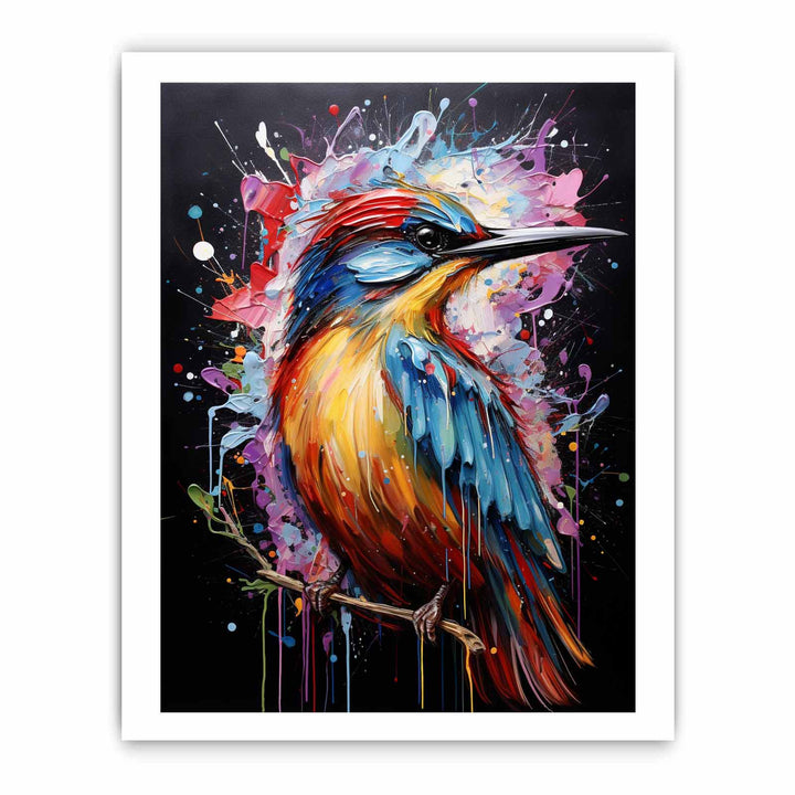 Bird Art Dripping Color Painting