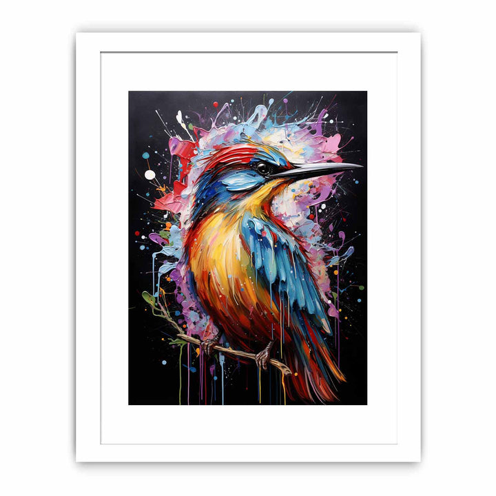 Bird Art Dripping Color Painting