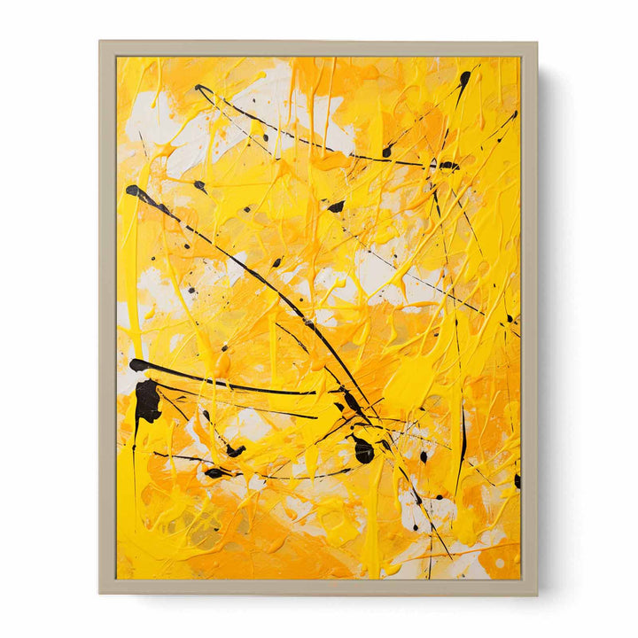 Painting Yellow Color Drips  Framed Print