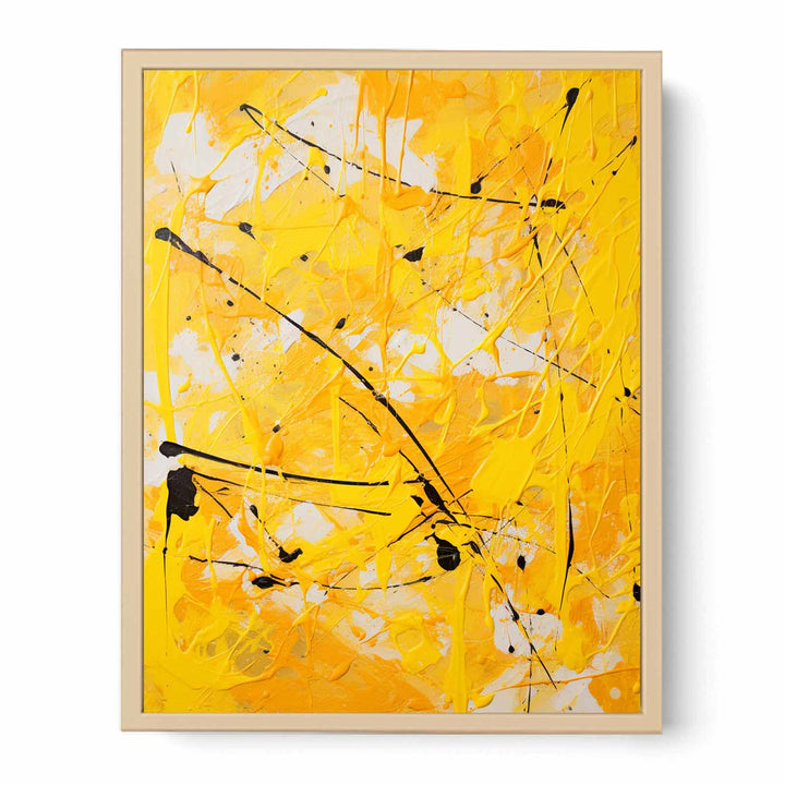 Painting Yellow Color Drips   Poster