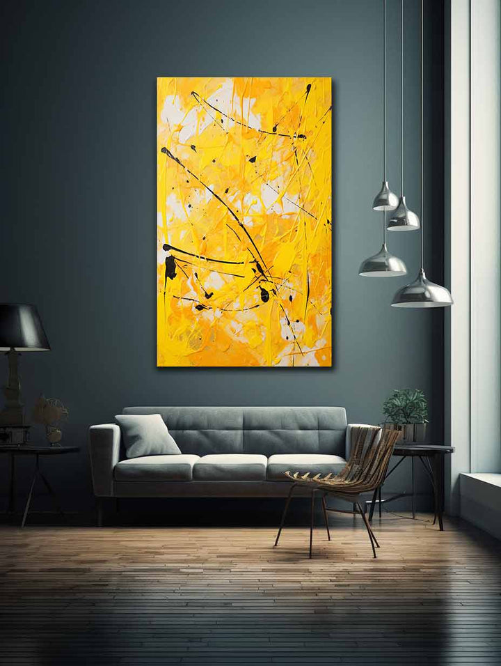 Painting Yellow Color Drips  