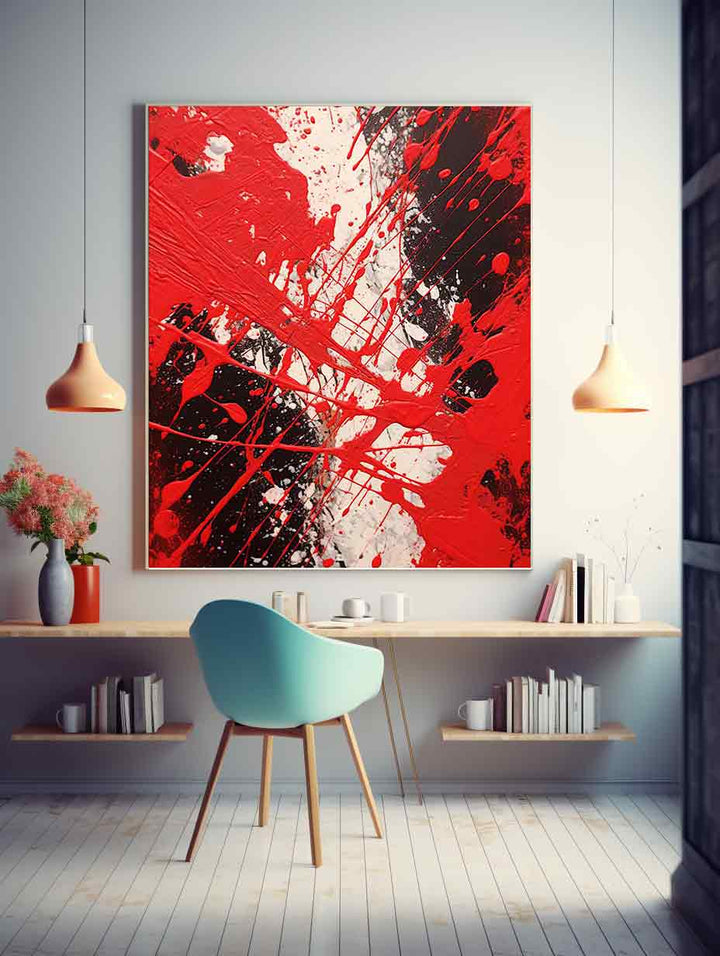 Red Dripping Color Painting