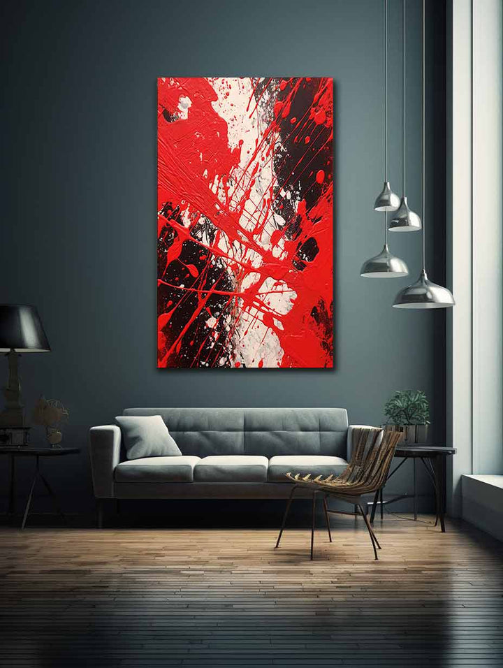 Red Dripping Color Painting