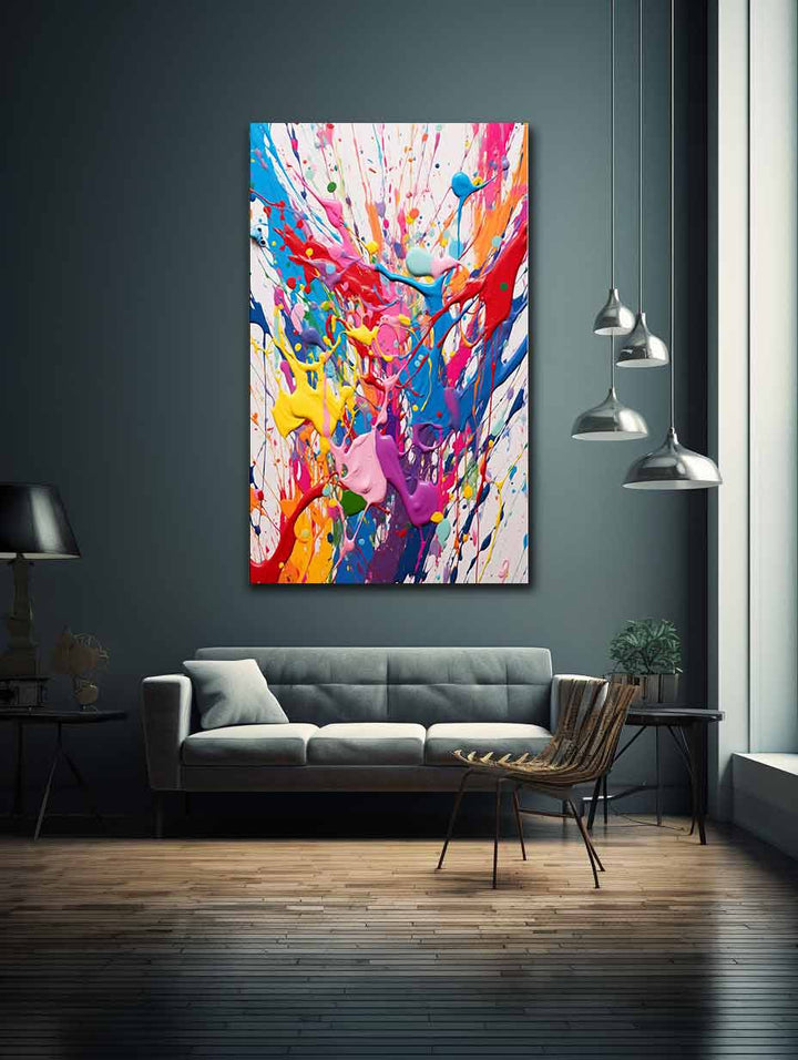 Painting Multi Color Drips  