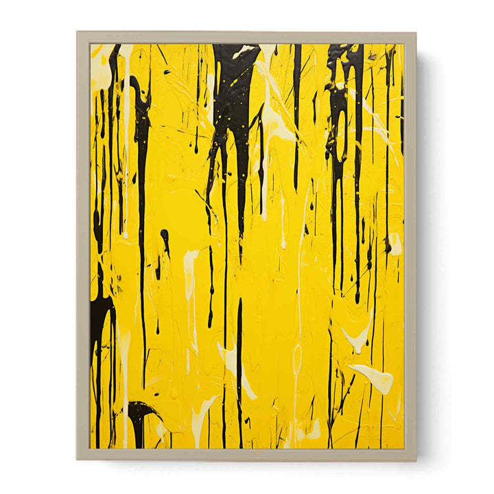 Yellow Color Dripping  Framed Print