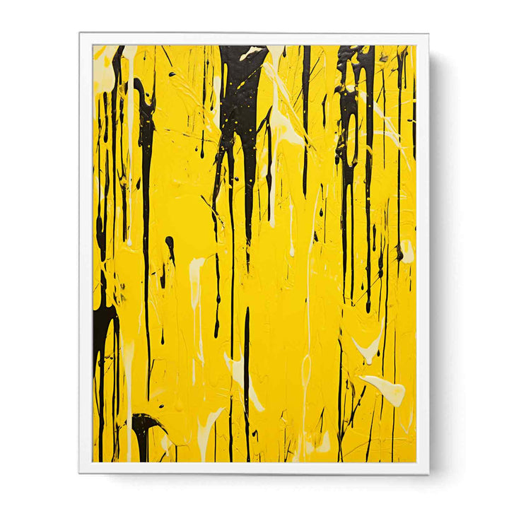 Yellow Color Dripping   Canvas Print