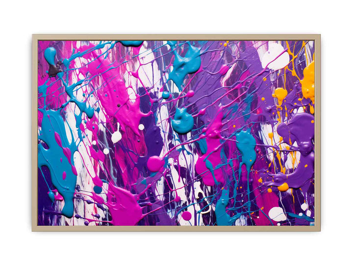 Purple Color Dripping  Framed Print