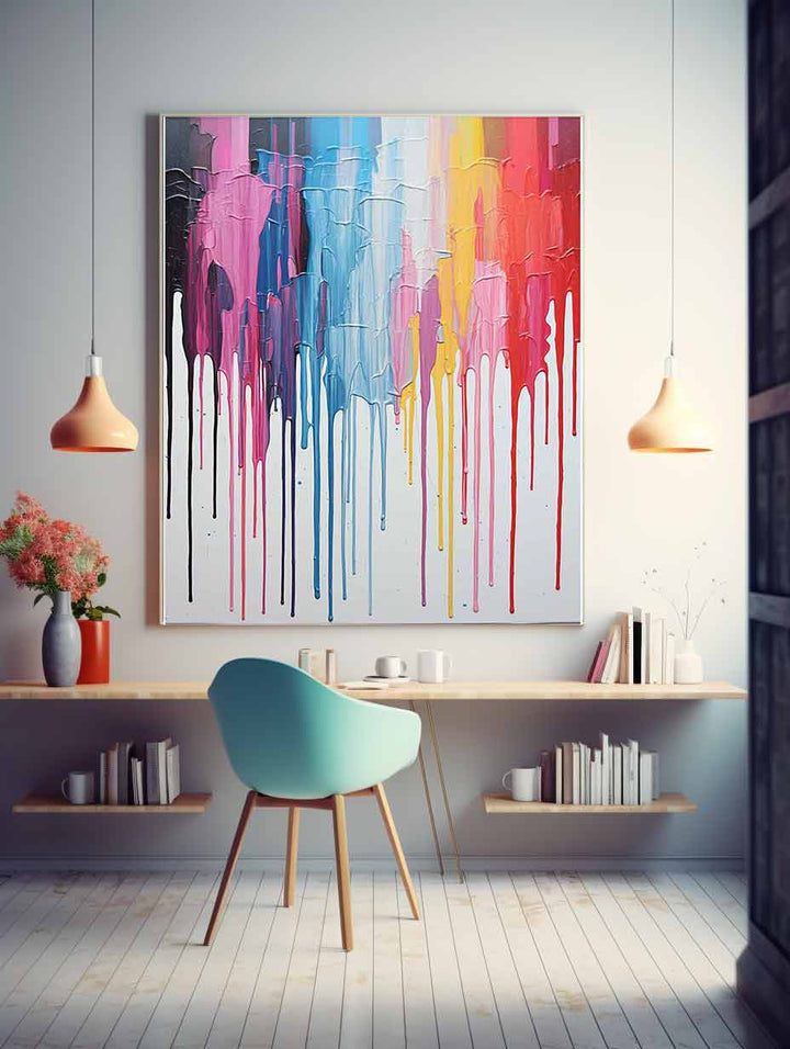 Rainbow Dripping Color Painting