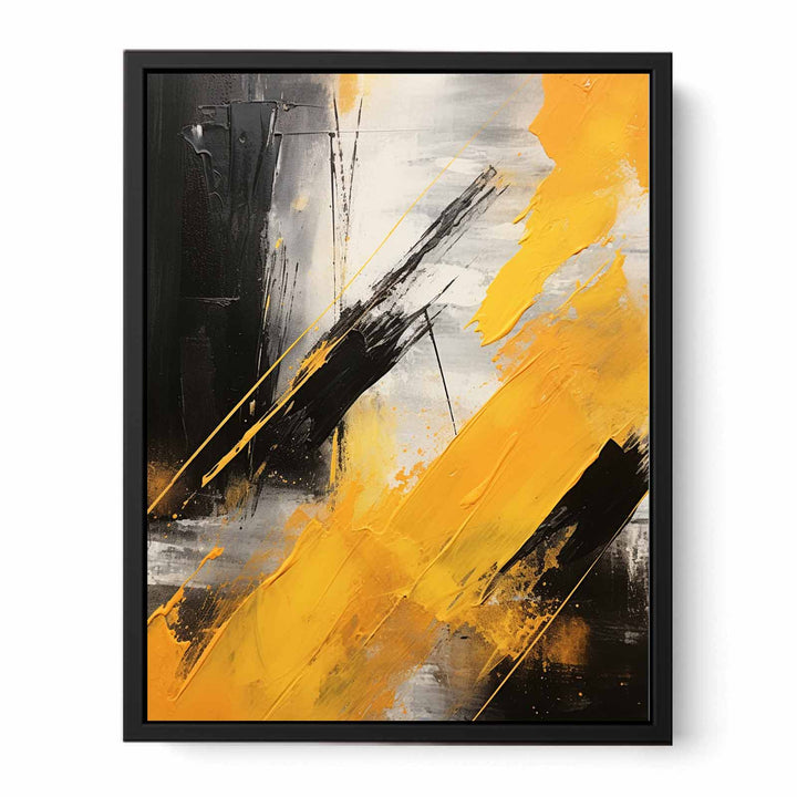 Yellow Black Abstract Painting