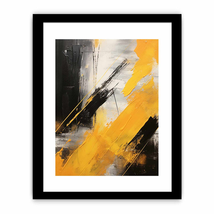 Yellow Black Abstract Painting