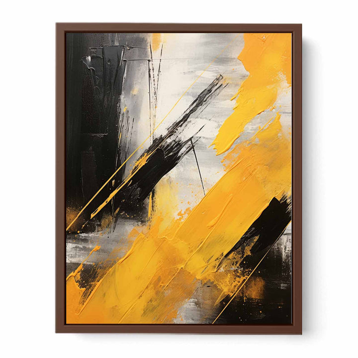 Yellow Black Abstract Painting