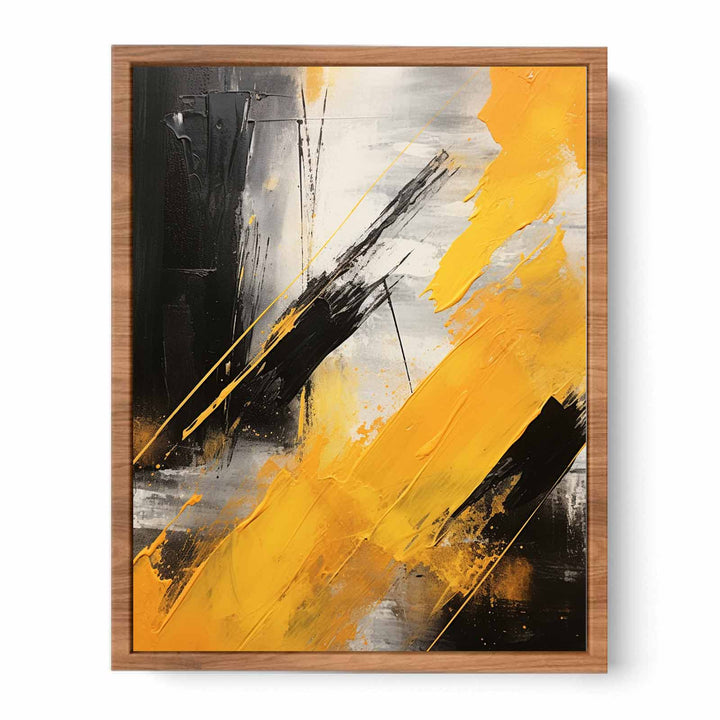 Yellow Black Abstract Painting