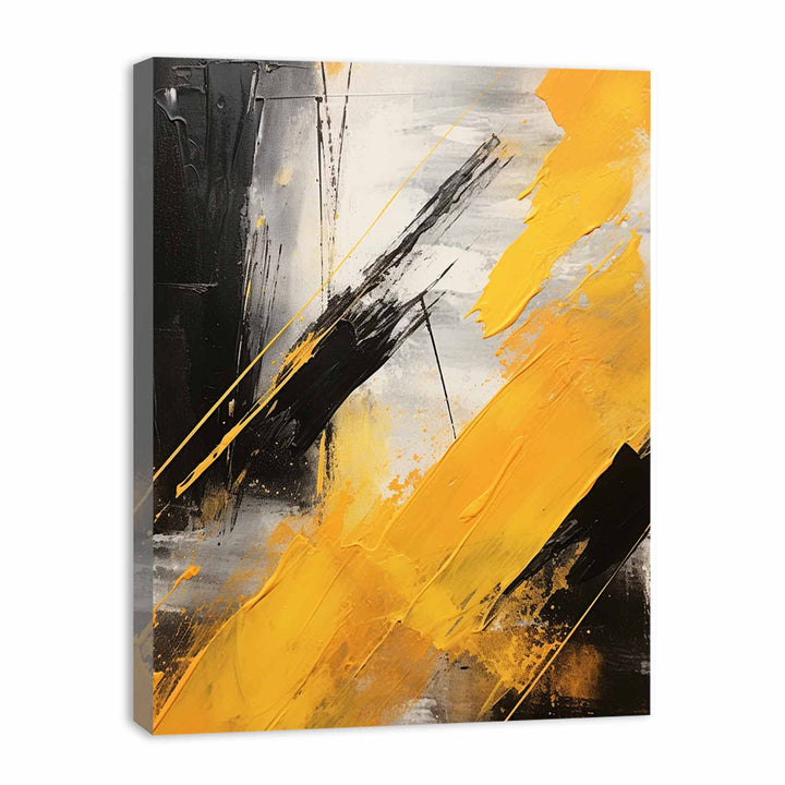 Yellow Black Abstract Painting