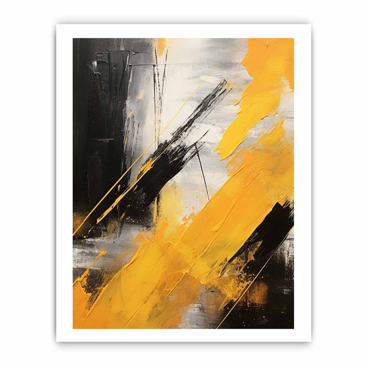 Yellow Black Abstract Painting