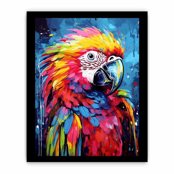 Parrot Dripping Color Painting