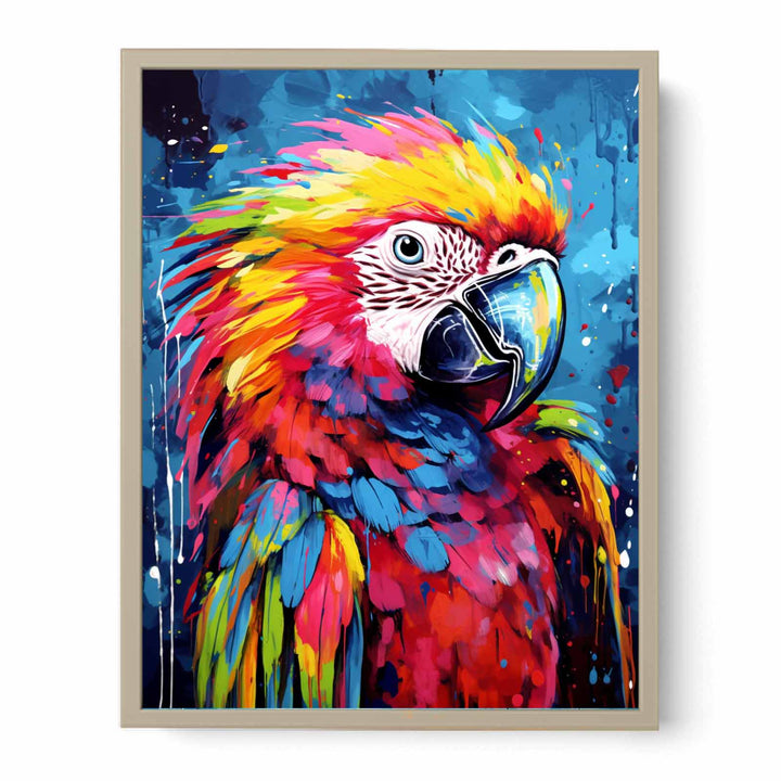 Parrot Dripping Color Painting