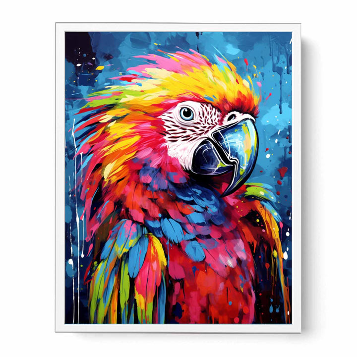 Parrot Dripping Color Painting