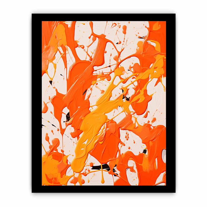 Orange Art Dripping Color Painting