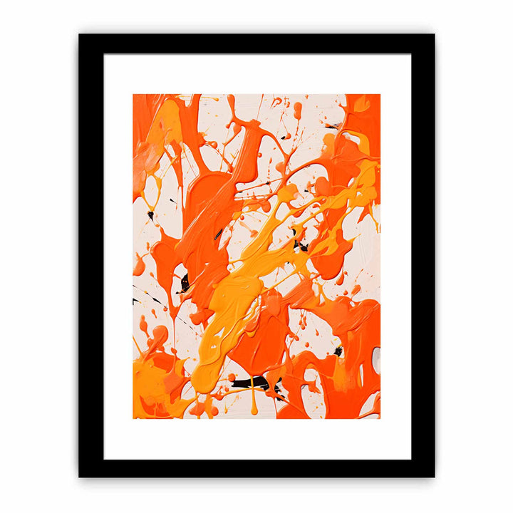 Orange Art Dripping Color Painting