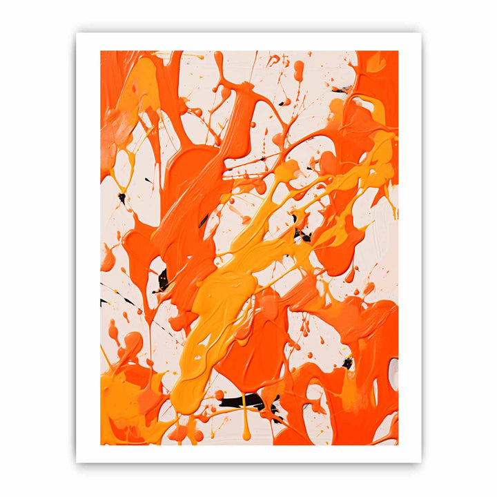 Orange Art Dripping Color Painting