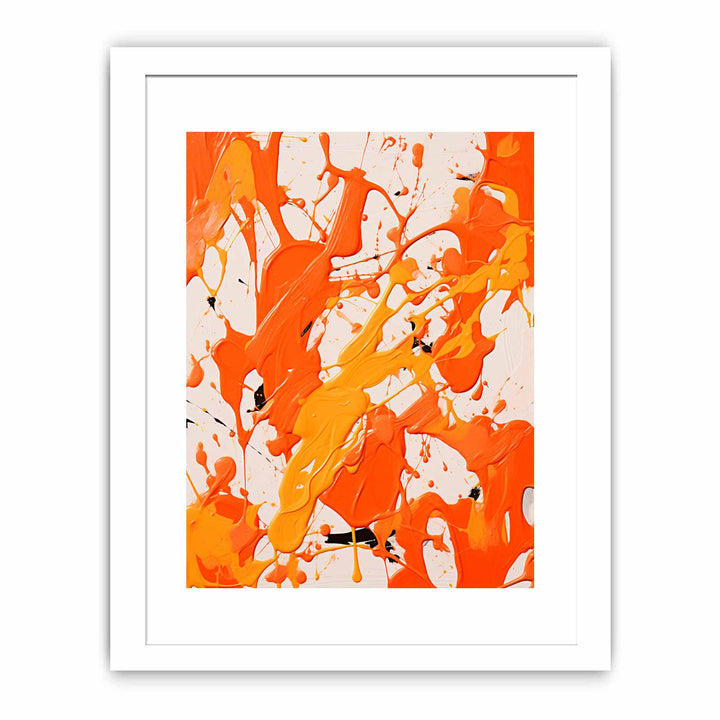 Orange Art Dripping Color Painting