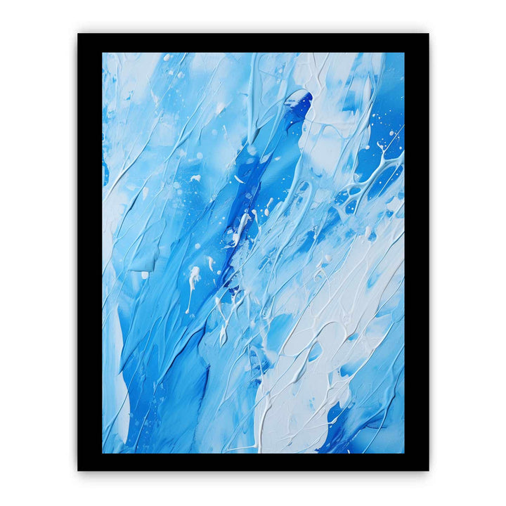 Blue White Art Painting Color Drips