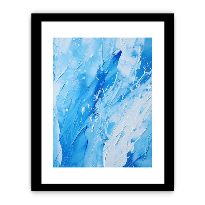 Blue White Art Painting Color Drips