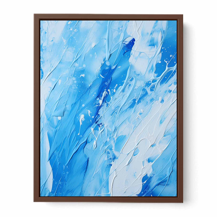 Blue White Art Painting Color Drips