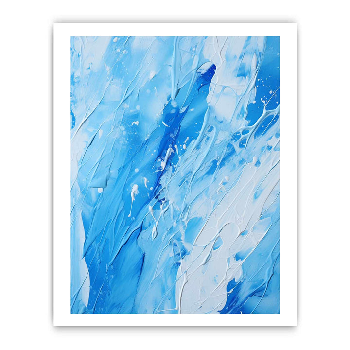 Blue White Art Painting Color Drips