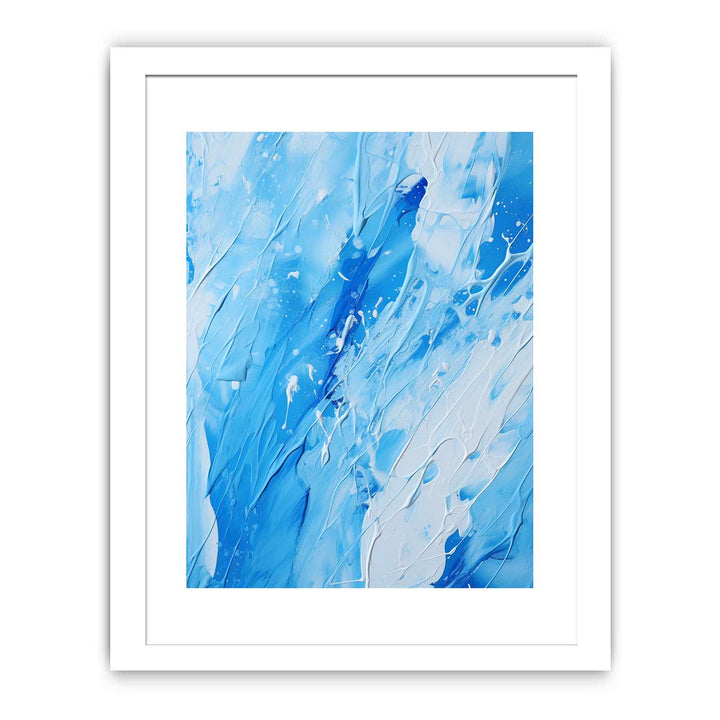 Blue White Art Painting Color Drips