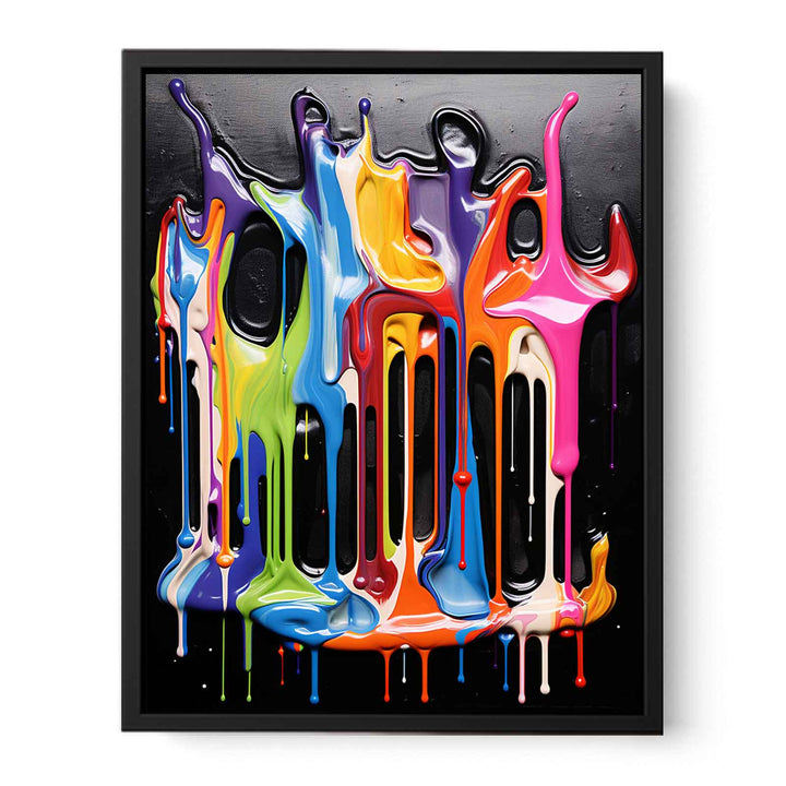 Three Art Dripping Color Painting