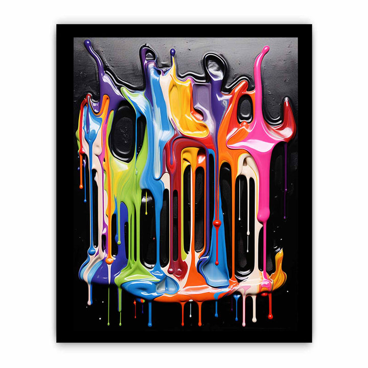 Three Art Dripping Color Painting