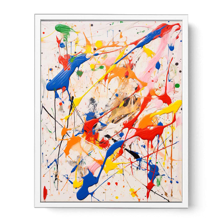 Painting White Color Drips   Canvas Print