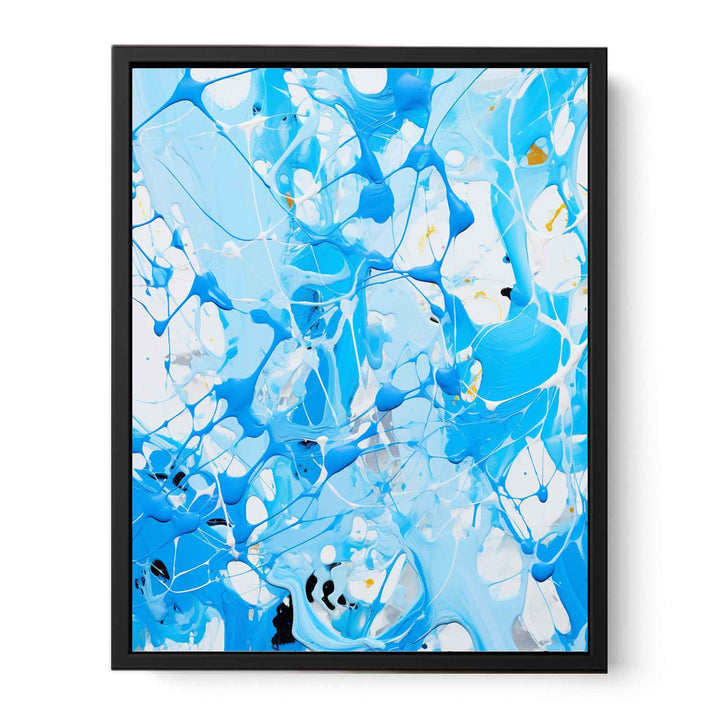  White Blue Dripping Color Painting 