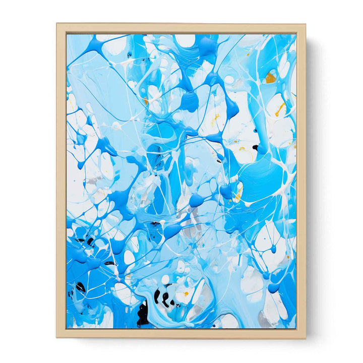  White Blue Dripping Color Painting  Poster